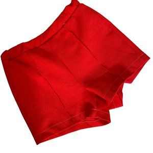70s Vintage Handmade Cute Red Knit Polyester Short Shorts Size XL